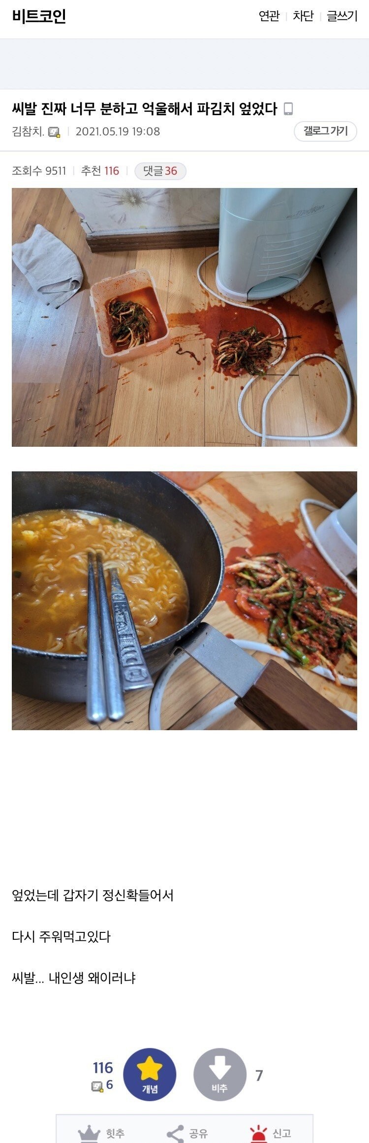 비트코인 갤러리 근황 - 걸 카페 건 채널