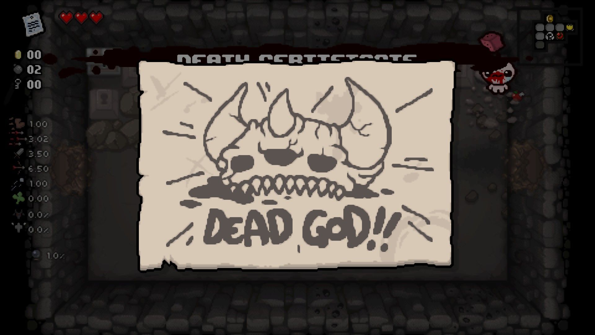 데드갓 업적 얻음 - 아이작의 번제 채널