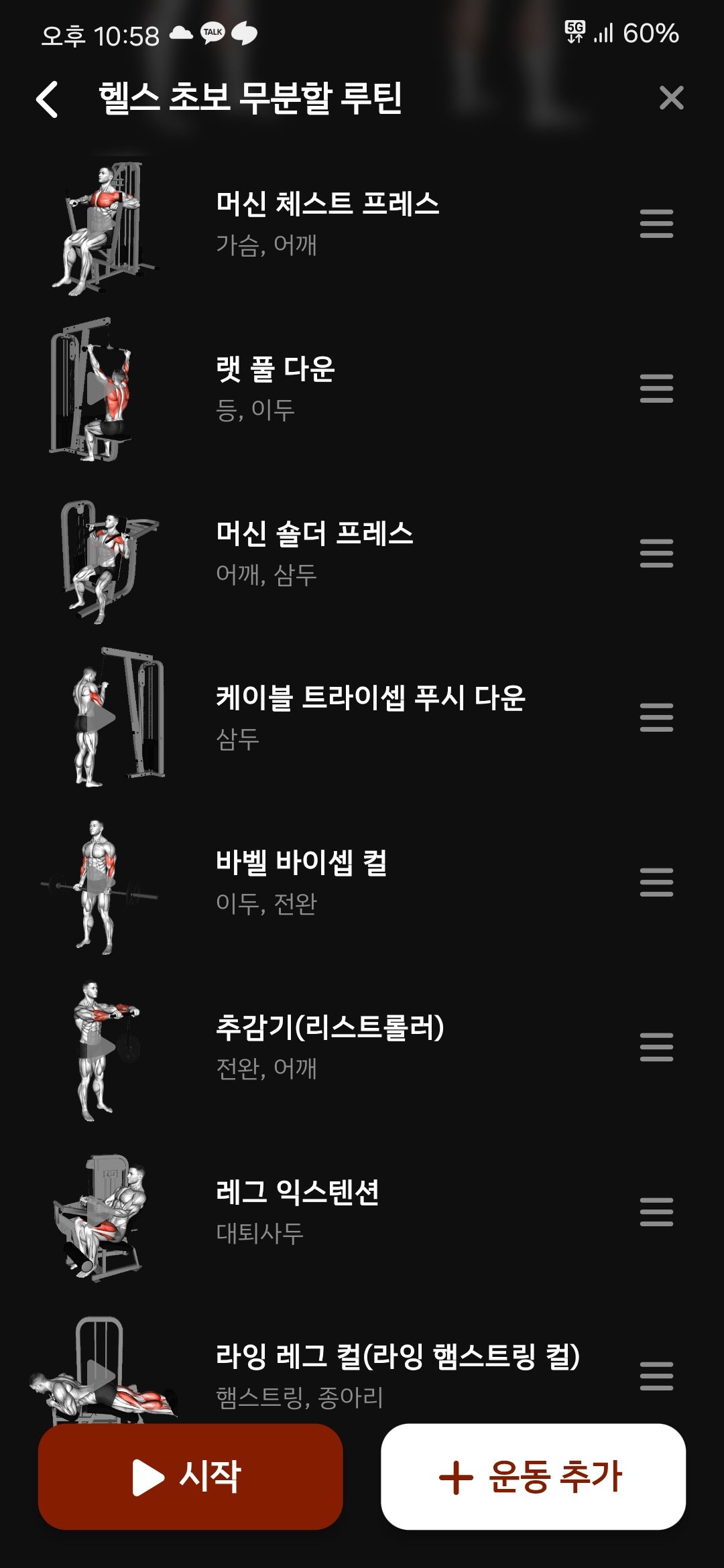 헬린이 무분할루틴 - 헬스 채널, image size:1080x2340