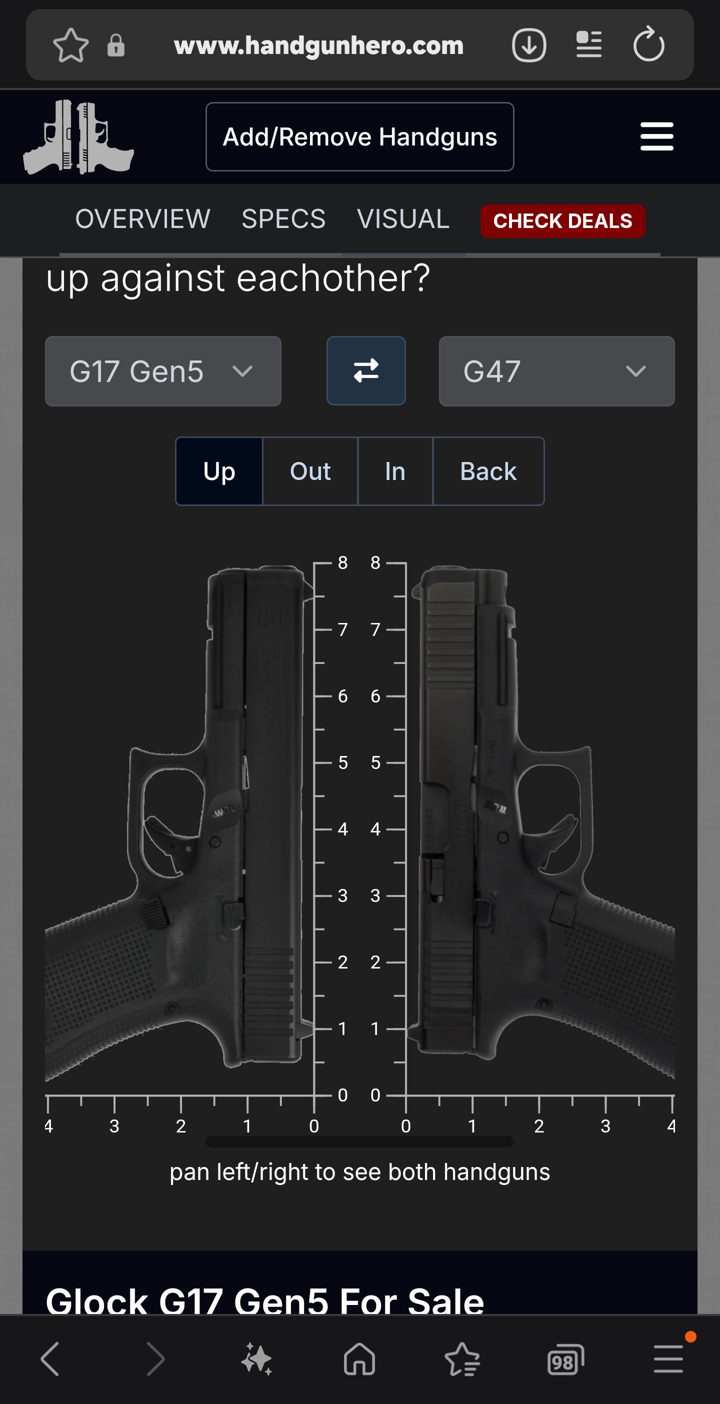 글록 사이즈 비교용 사이트 - 에어소프트 채널