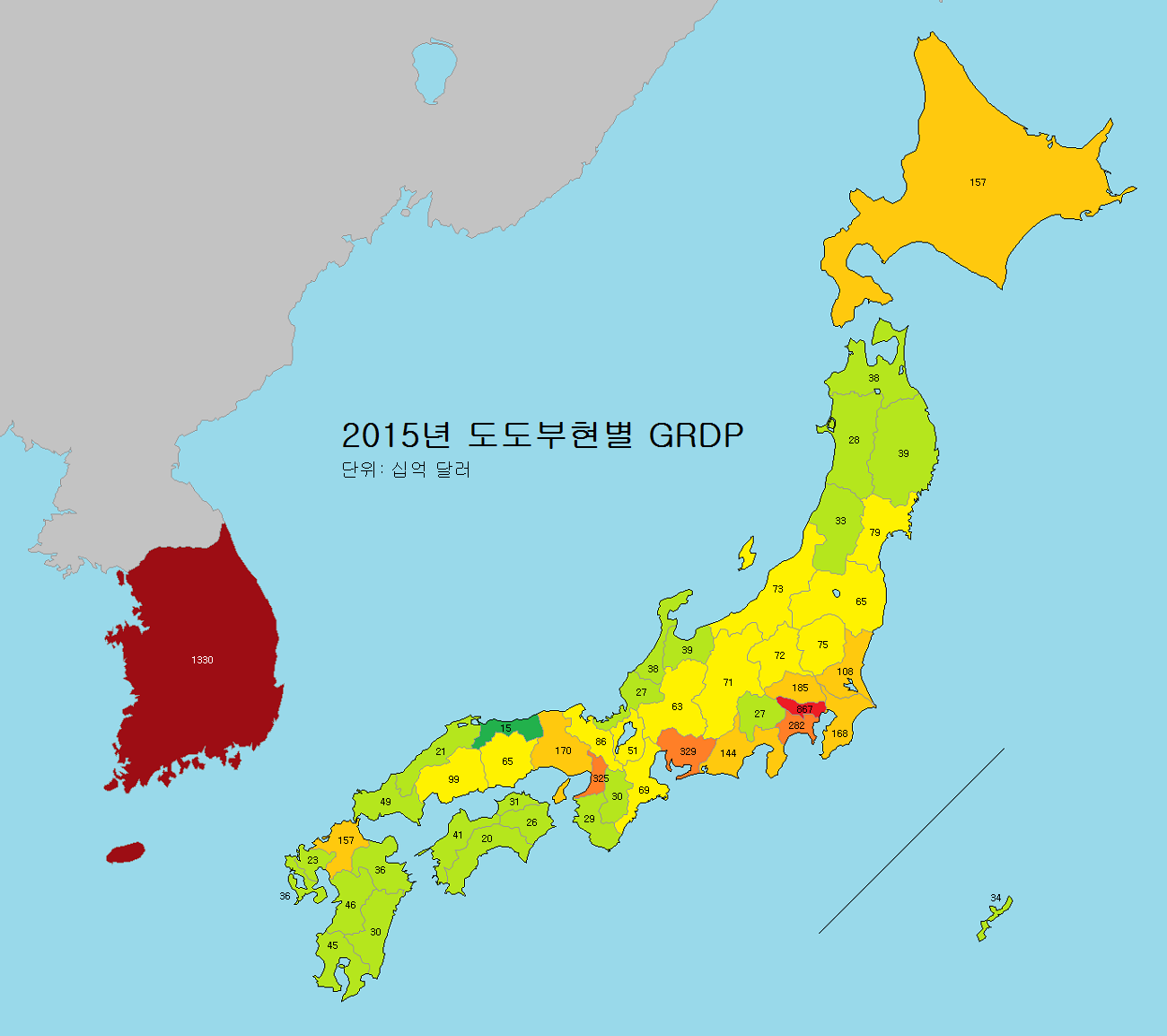버블경제 시기 일본의 지역별 GRDP를 구해보았다 - 도시·지리 채널