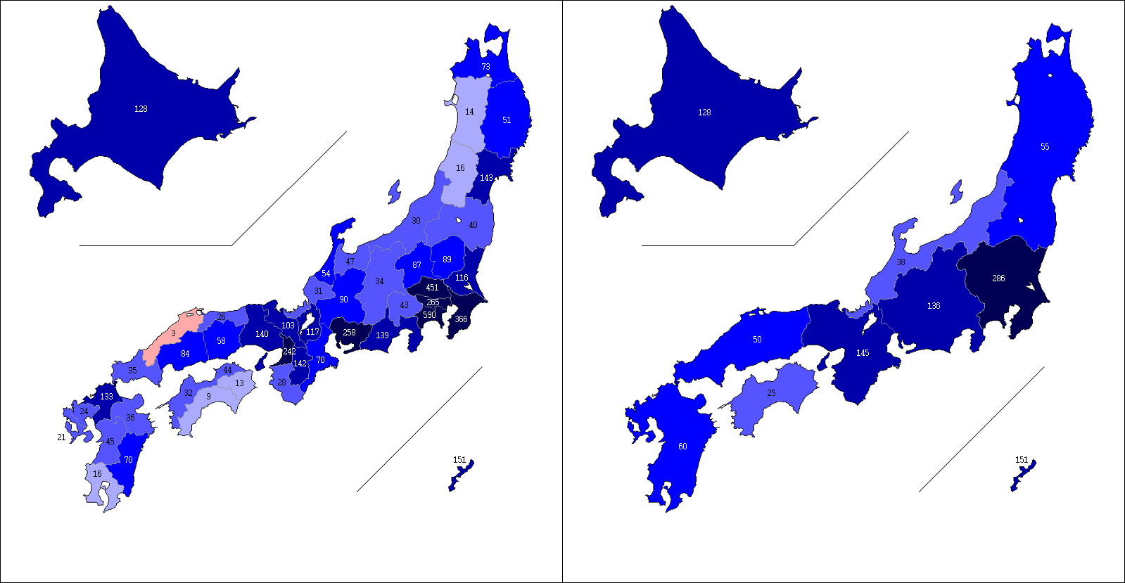 일본의 지역별 인구변화(1920~2015) - 도시·지리 채널